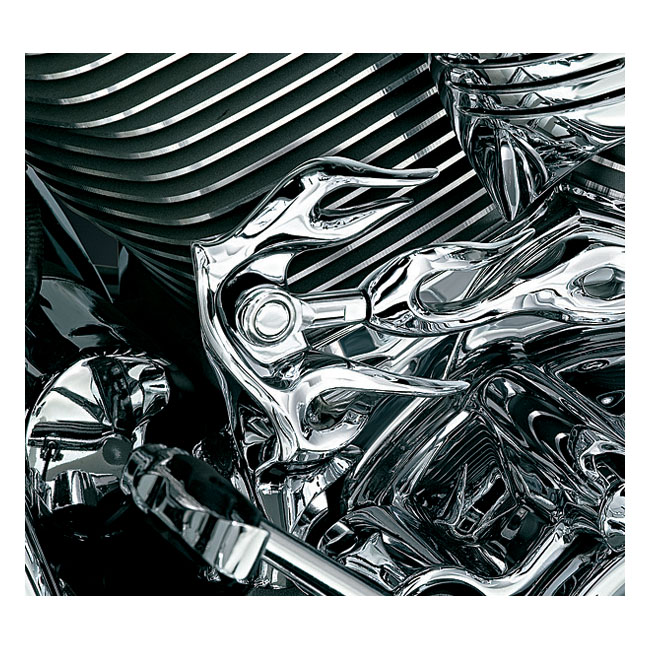 KURYAKYN FLAME SHIFT ARM COVER - Ozdobna końcówka cięgna zmiany biegów do Harley Davidson